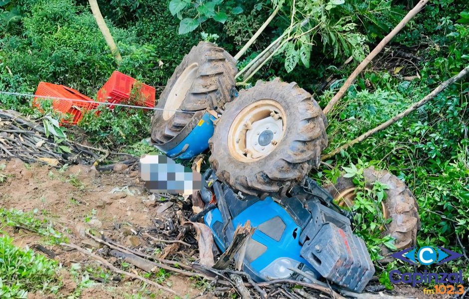 Mulher morre após capotamento de trator no interior de Videira