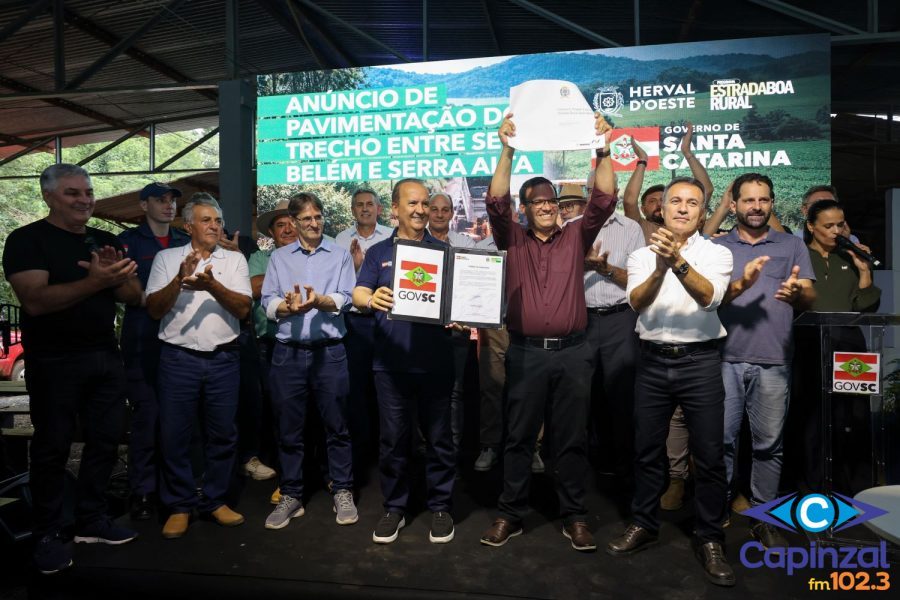 Governo do Estado anuncia pavimentação pelo Programa Estrada Boa Rural em Herval d’Oeste