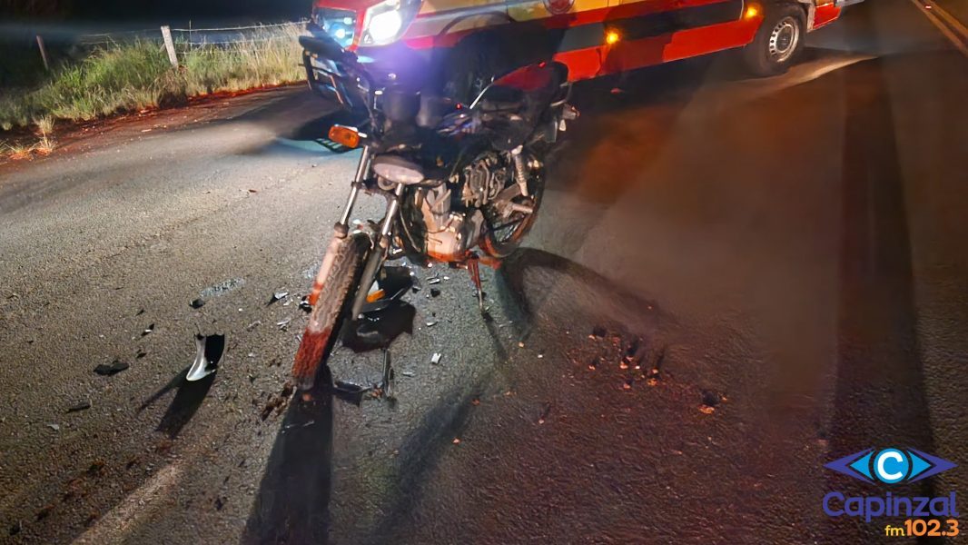 Colisão entre carro e moto deixa dois feridos na SC-150 em Capinzal