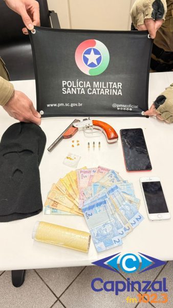 PM prende homem por tráfico de drogas e porte ilegal de arma de fogo em Herval D’Oeste
