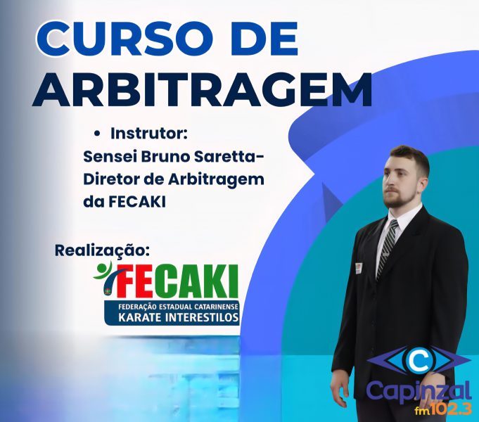 Capinzal será sede de curso estadual de arbitragem de karatê neste sábado