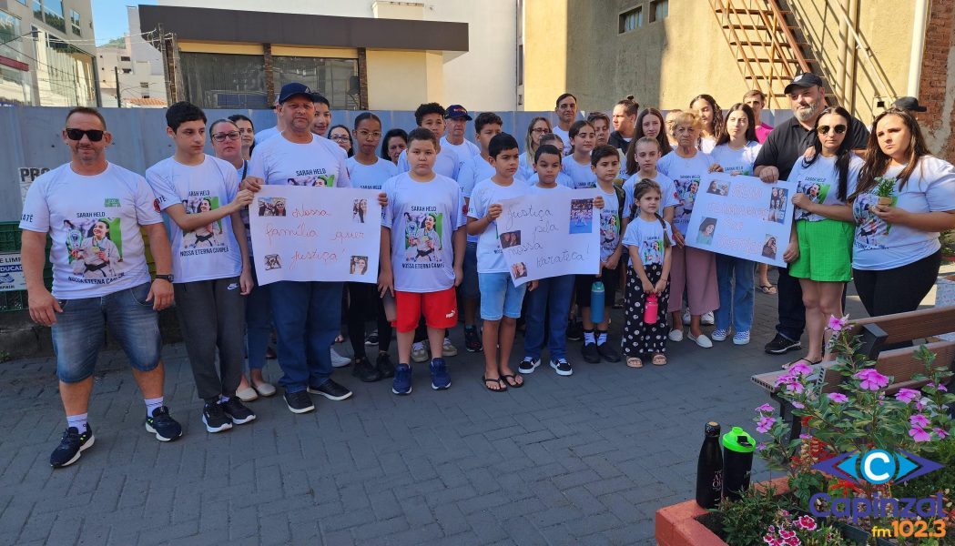 Mobilização em Capinzal homenageia jovem Sarah Held e reforça pedido por justiça