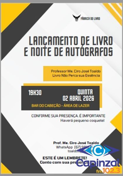 Capinzal recebe lançamento de livro do professor Ciro