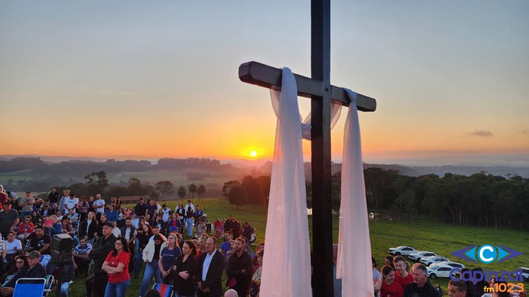 Missa da Ressurreição reúne grande público no Morro do Masson neste domingo de Páscoa