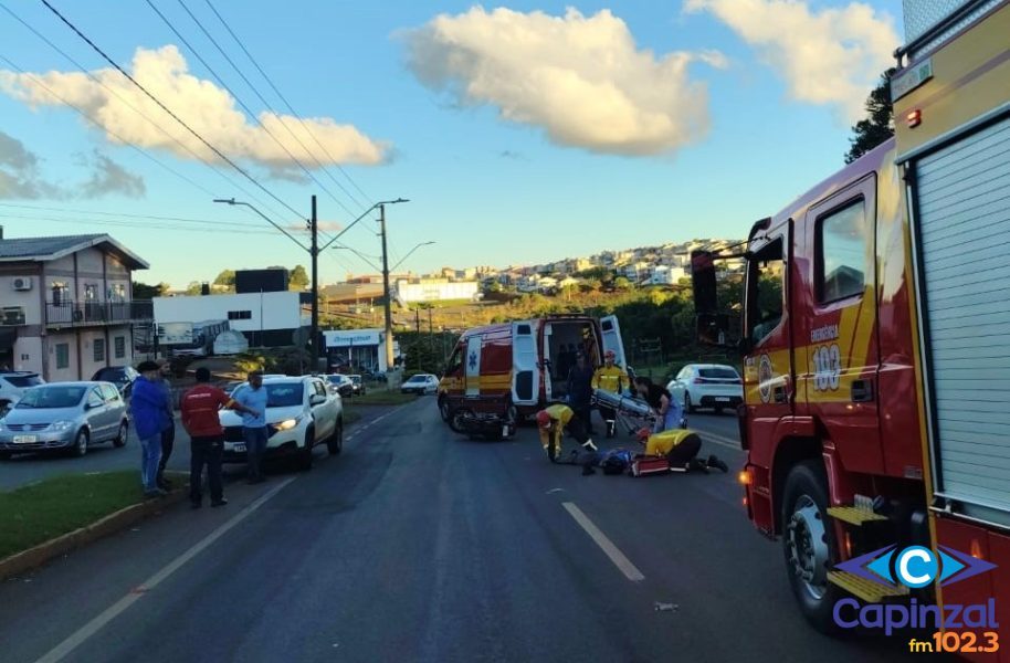 Colisão entre carro e moto deixa jovem ferido em Fraiburgo