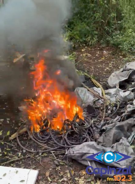 Três homens são presos após furto de cabos e queima de material para extração de cobre em Campos Novos