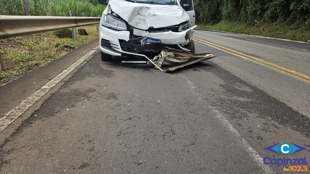 Falha no freio provoca colisão traseira na SC-150 entre Ouro e Lacerdópolis