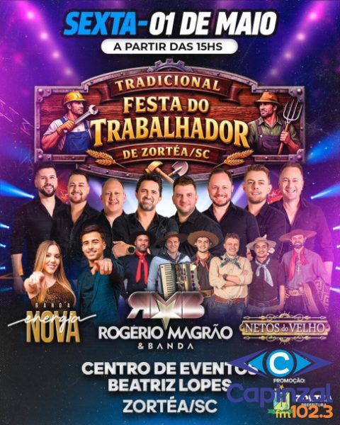 Zortéa promove Festa do Trabalhador nesta sexta-feira com shows e programação gratuita