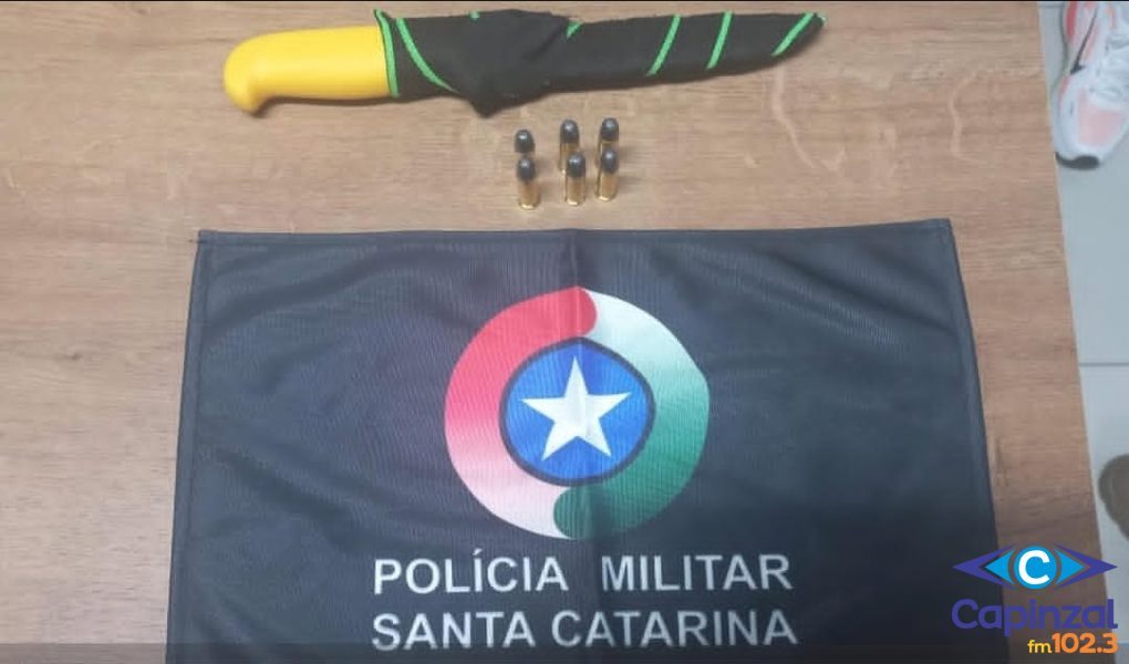 Polícia Militar prende homem por porte ilegal de munição e ameaça em Salto Veloso