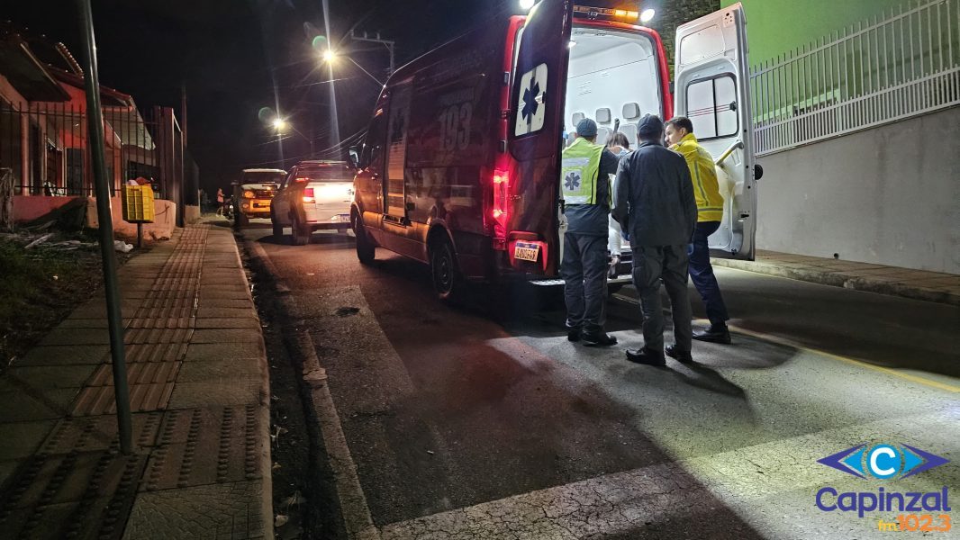 Casal sofre queda de moto e mulher é socorrida pelos Bombeiros em Capinzal
