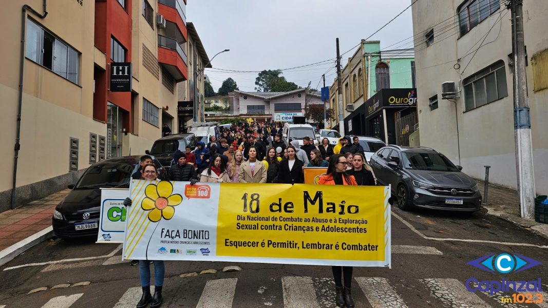 Caminhada Faça Bonito mobiliza comunidade de Capinzal em defesa de crianças e adolescentes
