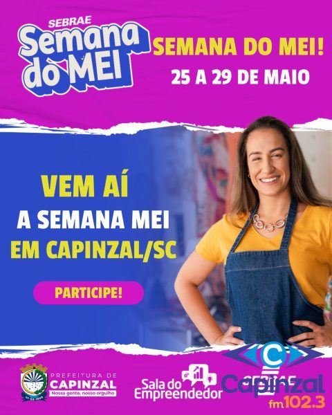 Semana do MEI em Capinzal terá palestras, consultorias gratuitas e orientação para regularização de empresas