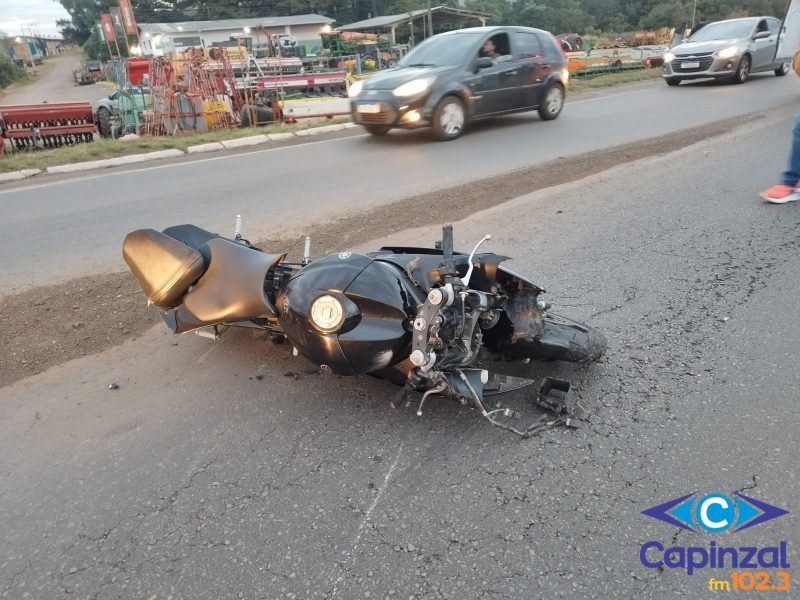 Motociclista fica ferido após queda na BR-282 em Campos Novos