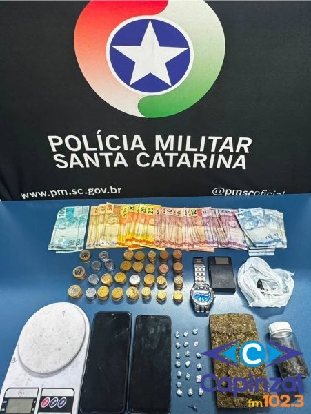 Polícia Militar prende suspeito por tráfico de drogas em Caçador