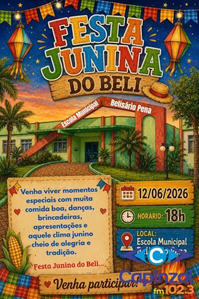 Escola Belisário Pena dá início às festividades juninas da rede municipal de Capinzal no dia 12