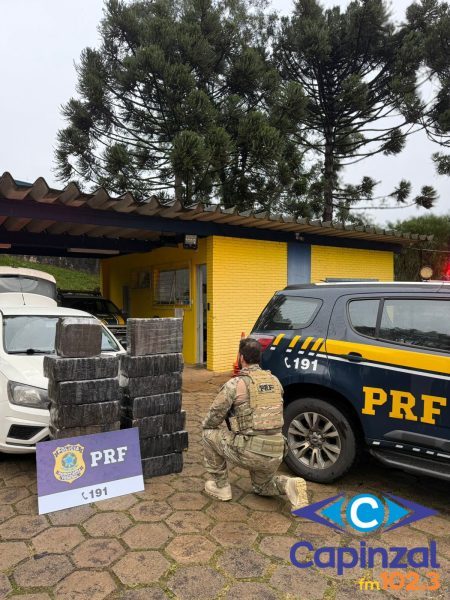 PRF apreende quase 300 quilos de maconha em veículo com suspensão modificada na BR-282