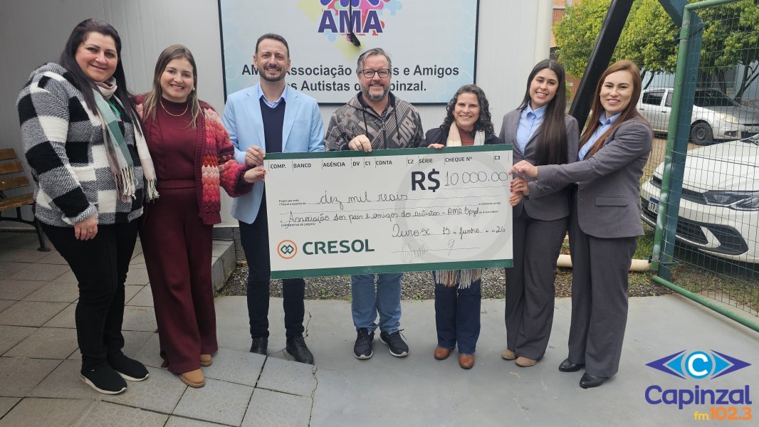 Cresol destina R$ 10 mil do Fundo Social para AMA de Capinzal