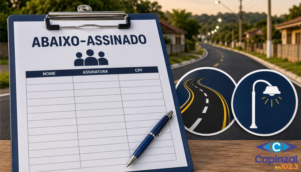 Moradores de Vidal Ramos se mobilizam em abaixo-assinado por asfalto e melhoria na iluminação pública