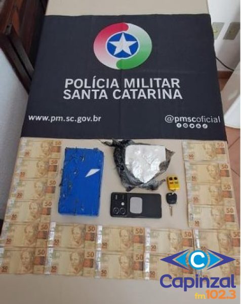 Polícia Militar apreende mais de 1,5 kg de cocaína e prende homem por tráfico de drogas em Concórdia