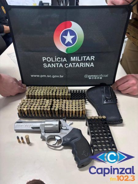 Polícia Militar prende homem por violência doméstica e apreende arma de fogo em Joaçaba