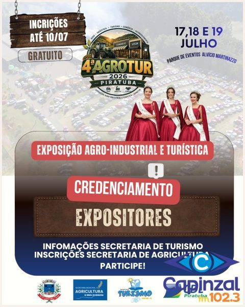 Piratuba abre credenciamento para expositores da 4ª AGROTUR