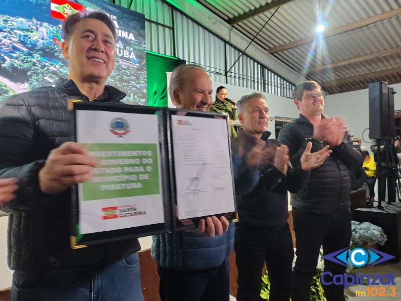 Governador Jorginho Mello assina ordem de serviço para pavimentação entre Zonalta e o Distrito de Uruguai, em Piratuba