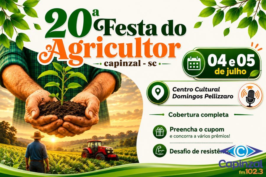 20ª Festa do Agricultor de Capinzal terá edição histórica com mais de 80 expositores e programação em dois dias