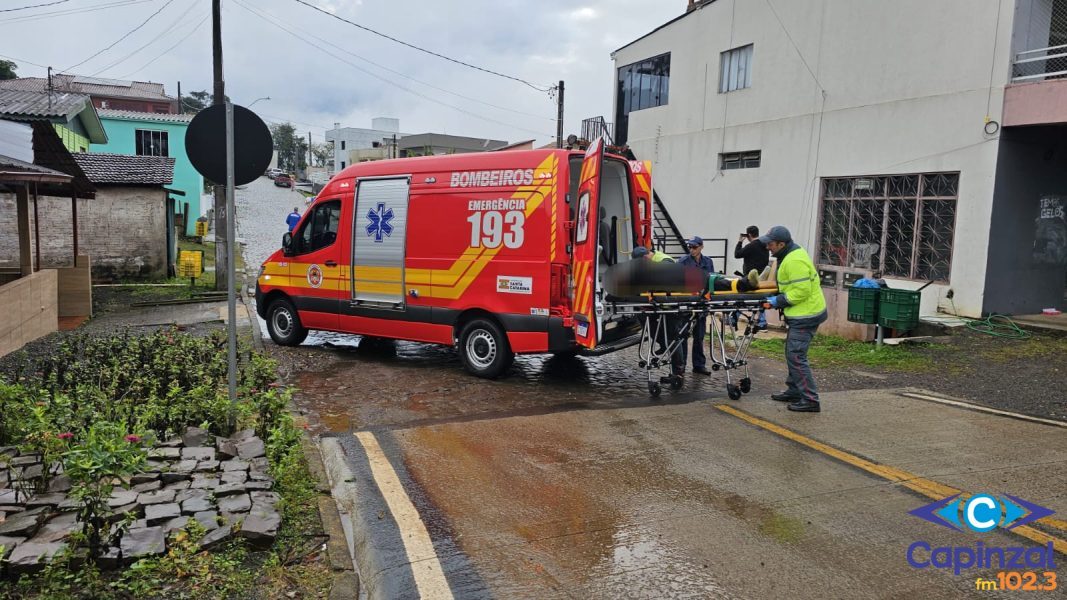 Motociclista fica ferido após queda na Vila Sete de Julho, em Capinzal