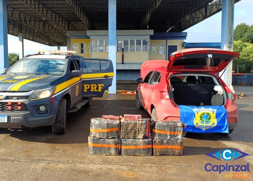 PRF intercepta automóvel com quase 100 quilos de maconha em Água Doce