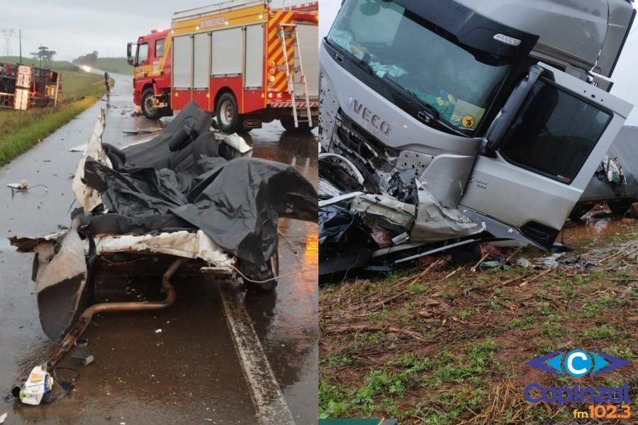 Cinco ocupantes de veículo de Capinzal morrem em grave colisão com caminhão na BR-470, em Campos Novos