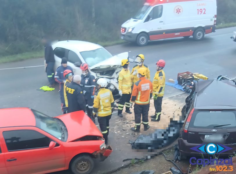 Idoso morre em acidente envolvendo três veículos na BR-470, em Campos Novos