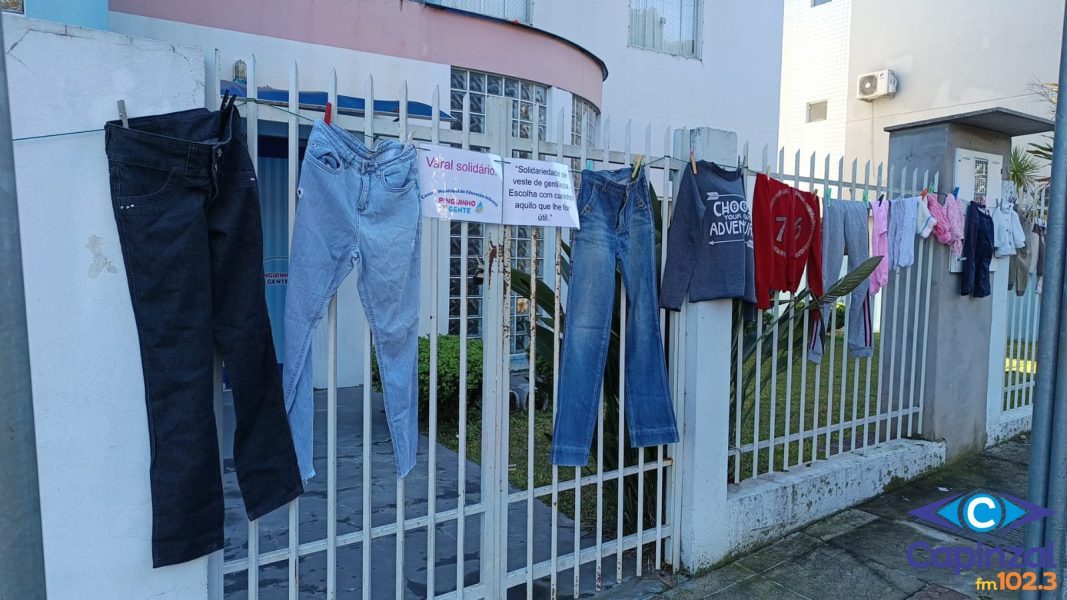 CMEI Pinguinho de Gente retoma Varal Solidário para ajudar famílias durante o inverno