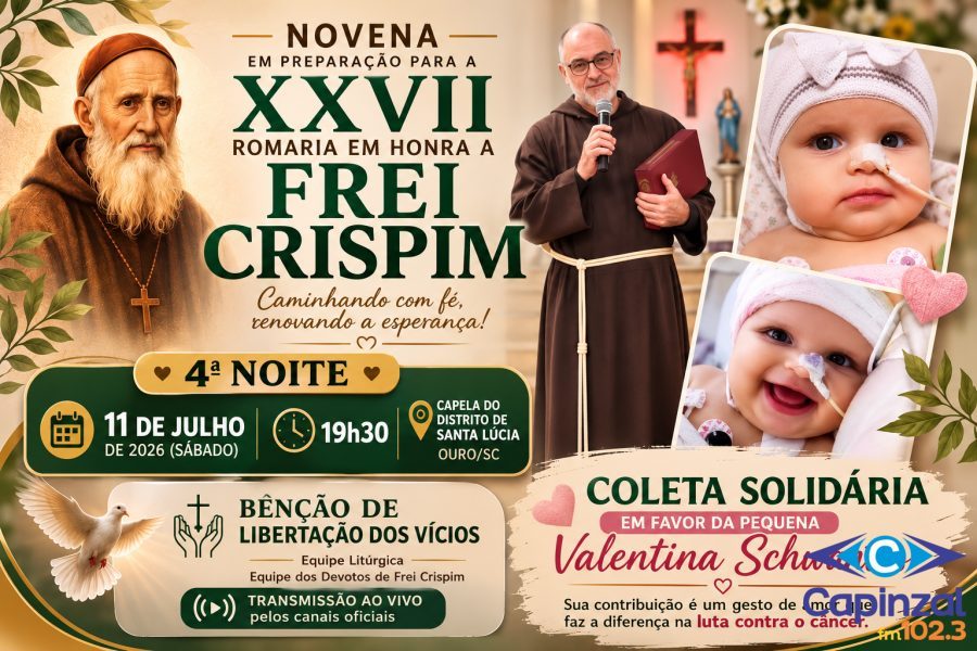 Celebração da Novena em honra a Frei Crispim une fé e solidariedade em apoio à bebê Valentina