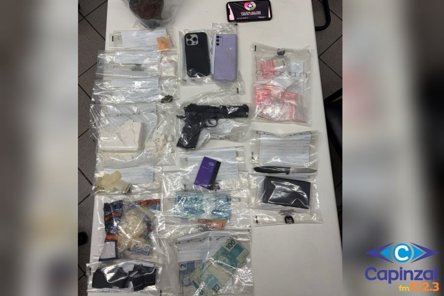 Polícia Militar prende homem e mulher por tráfico de drogas em ação realizada em Capinzal e Ouro