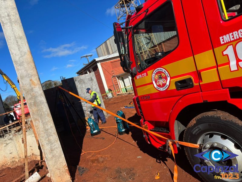 Trabalhador morre após cair em poço de aproximadamente 10 metros em obra no município de Campos Novos