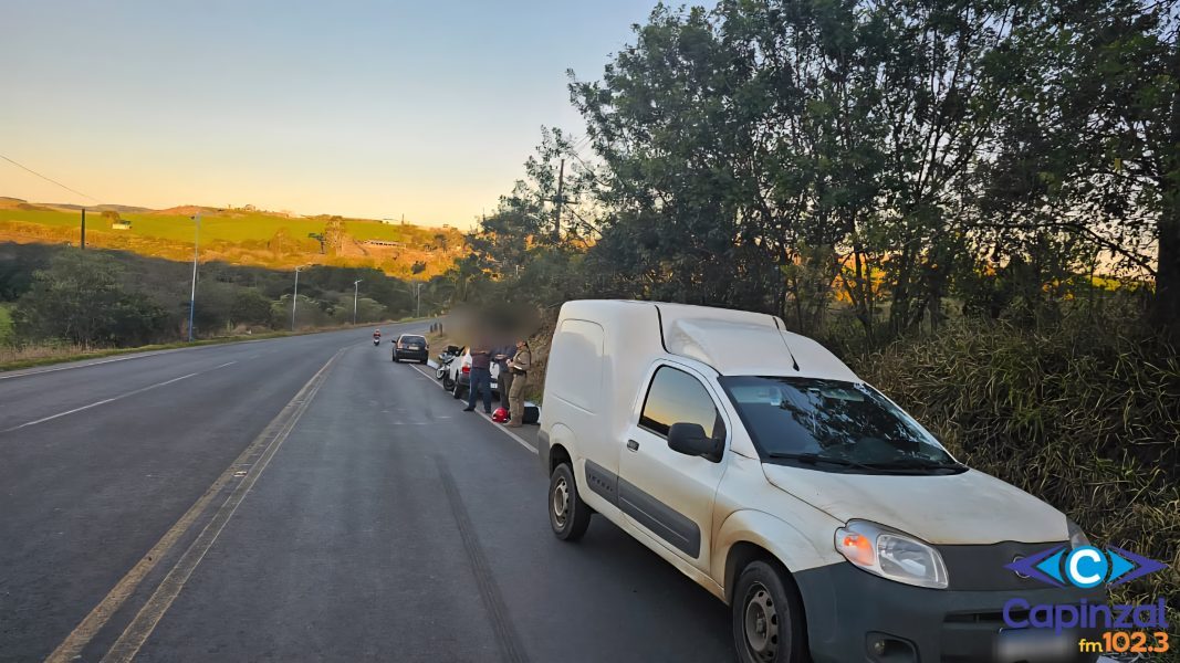 Motociclista fica ferido após acidente envolvendo três veículos na SC-467, em Capinzal