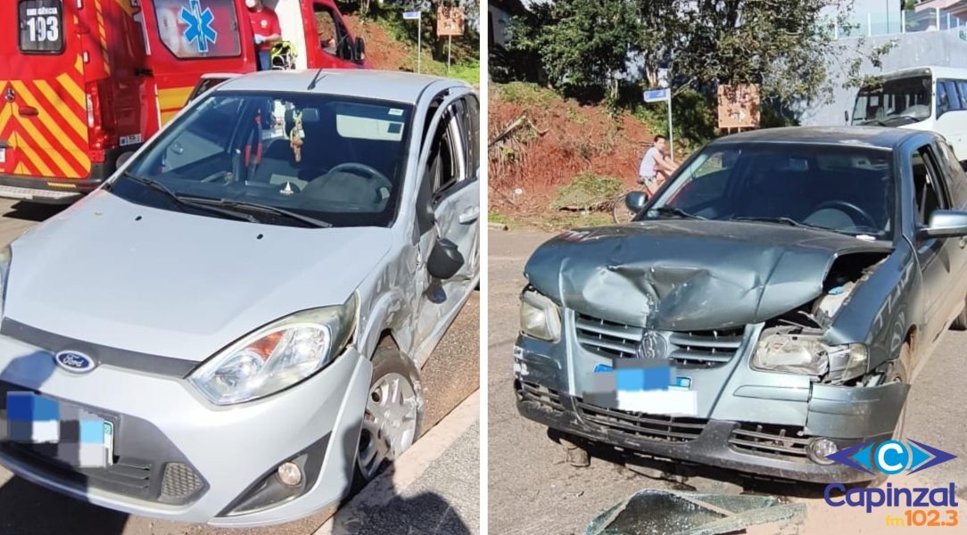 Três pessoas são socorridas pelos Bombeiros após colisão entre veículos em Ipira