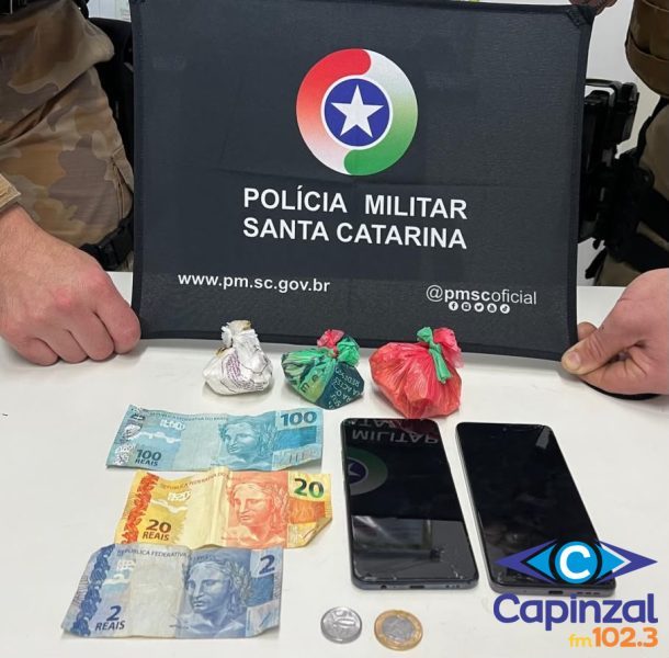 Polícia Militar prende dois suspeitos e apreende cocaína e crack em Herval d’Oeste