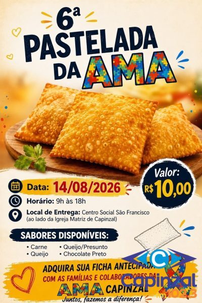 AMA de Capinzal promove 6ª Pastelada para arrecadar recursos