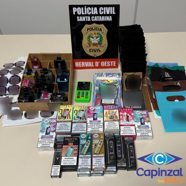 Polícia Civil cumpre mandado de busca e apreensão em investigação sobre venda de cigarros eletrônicos a crianças e adolescentes