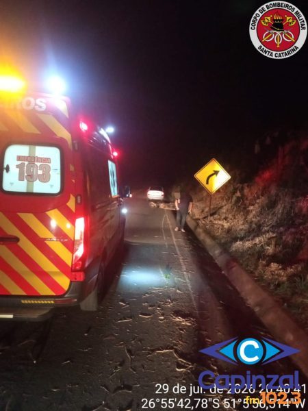 Motociclista fica ferido após queda na SC-135 entre Rio das Antas e Ipomeia