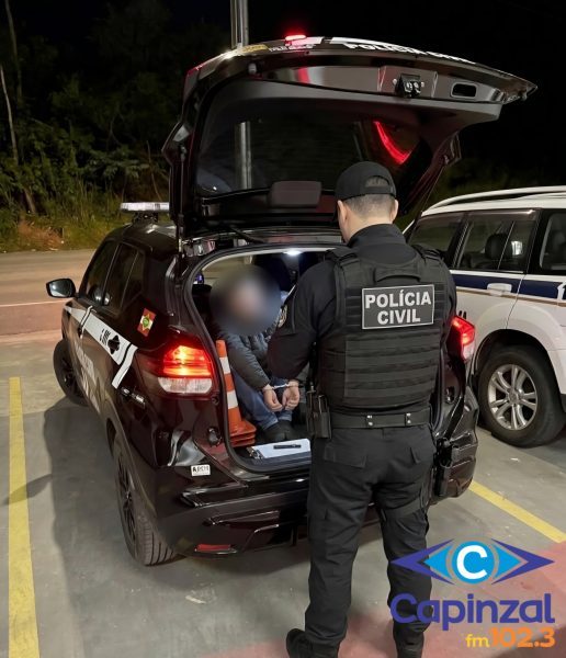 Polícia Civil cumpre mandado de prisão preventiva expedido em desfavor de investigado pela prática do crime de tráfico de drogas em Herval d'Oeste