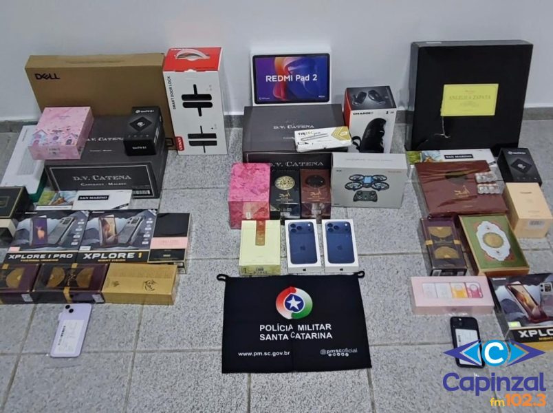 PM apreende mercadorias do Paraguai em ocorrência de descaminho em Herval d’Oeste
