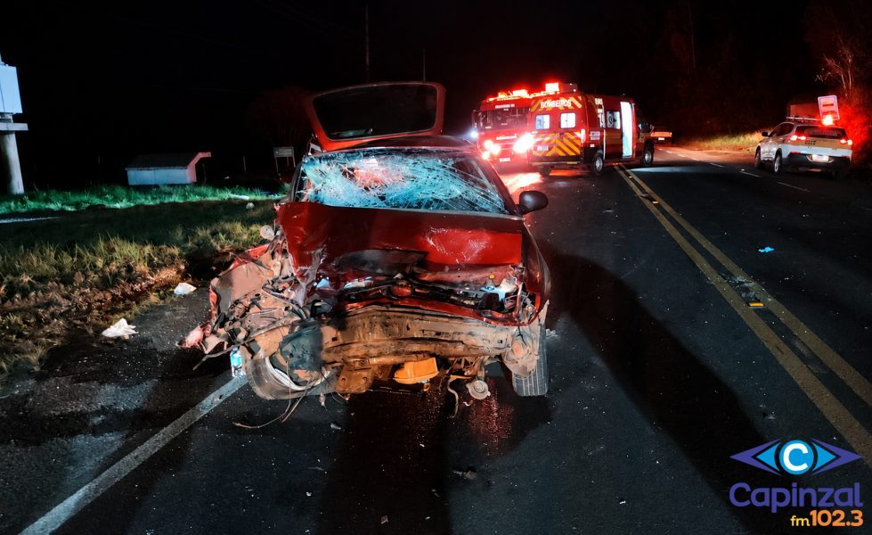 Colisão entre dois carros deixa cinco pessoas feridas em Fraiburgo