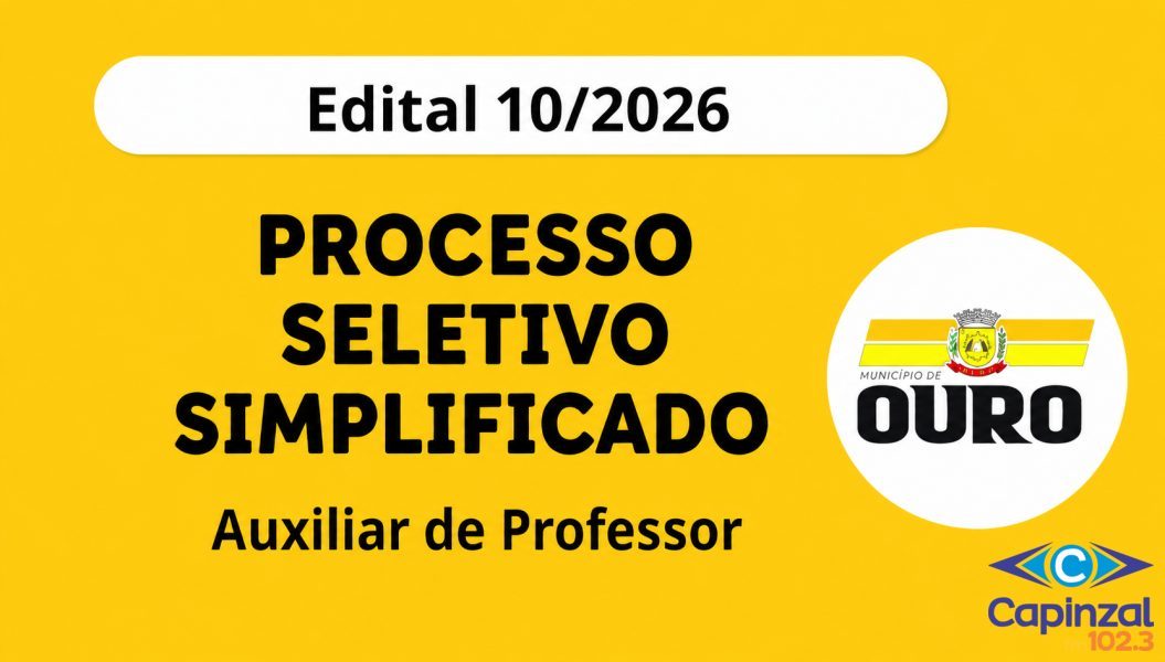 Prefeitura de Ouro abre Processo Seletivo Simplificado para Auxiliar de Professor
