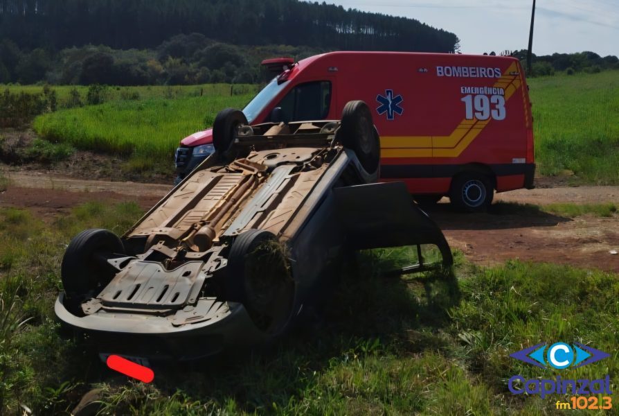 Saída de pista deixa mulher ferida na BR-470, em Campos Novos