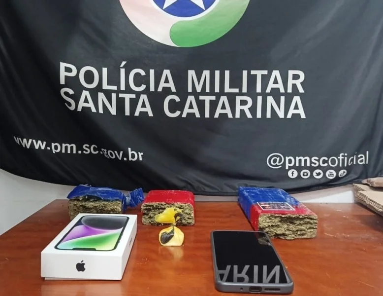 Casal é preso com drogas após tentativa de fuga na SC-467, em Jaborá