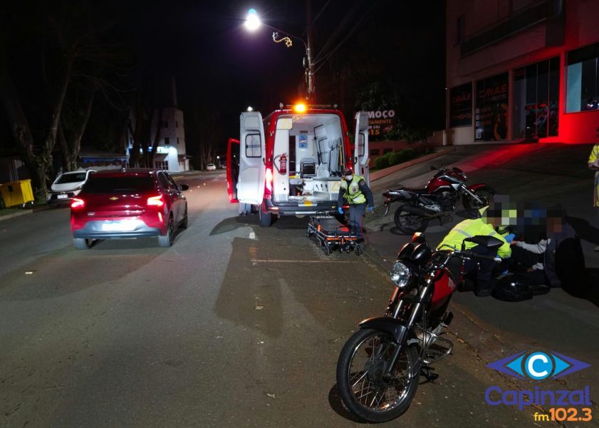 Motoboy fica ferido após colisão contra picape em Ouro