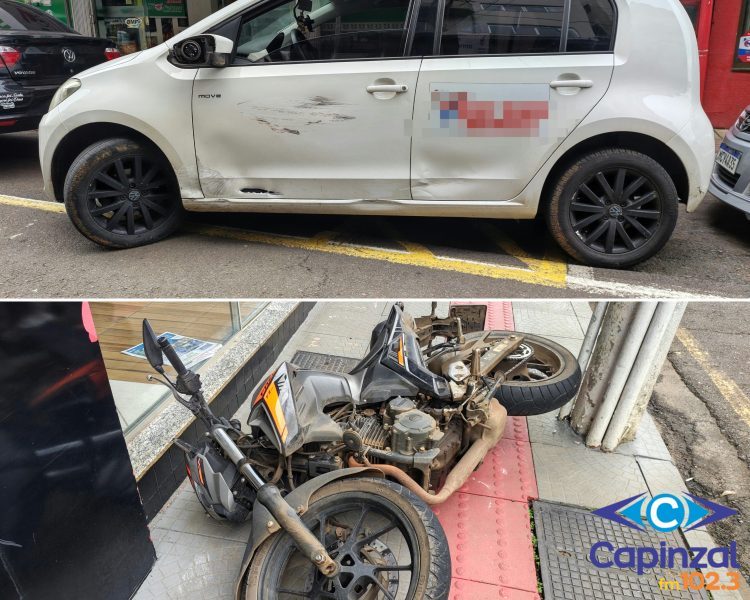 Acidente deixa motociclista ferido no centro de Capinzal