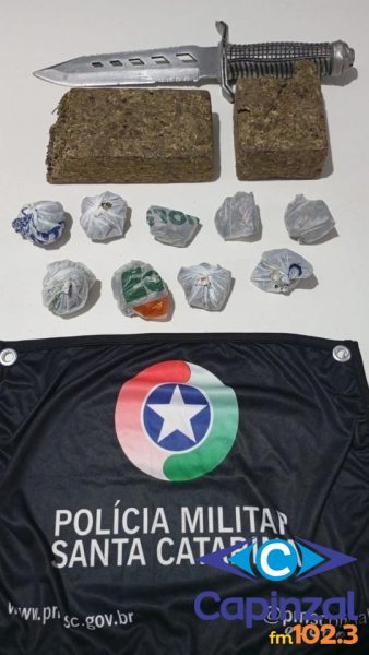 PM apreende cerca de 420 gramas de maconha durante diligências em Herval d’Oeste